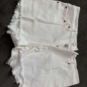 White Levi shorts